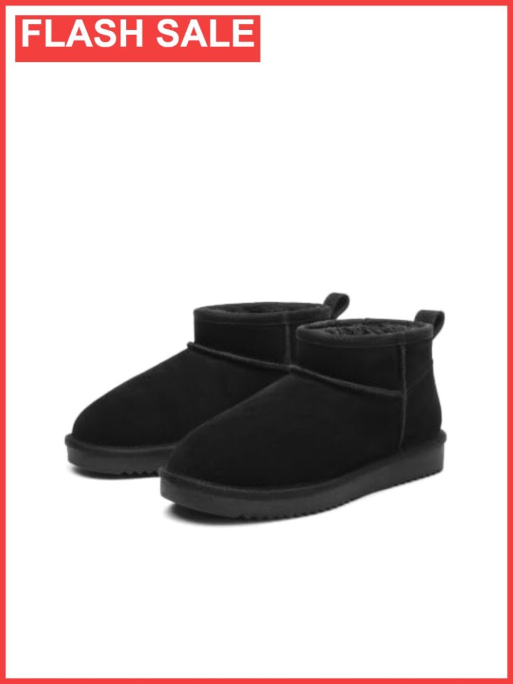 Women's Suede Ankle Winter Snow Boots Faux Fur Lined Slip On Low Top
